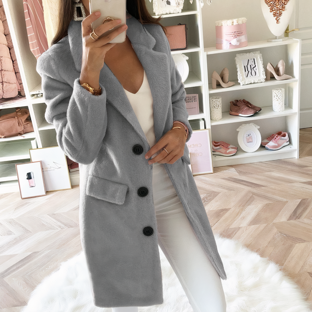 Manteau Femme Élégant Long Noir