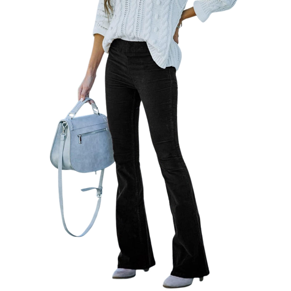 Pantalon Femme Élégant Taille Haute Flare