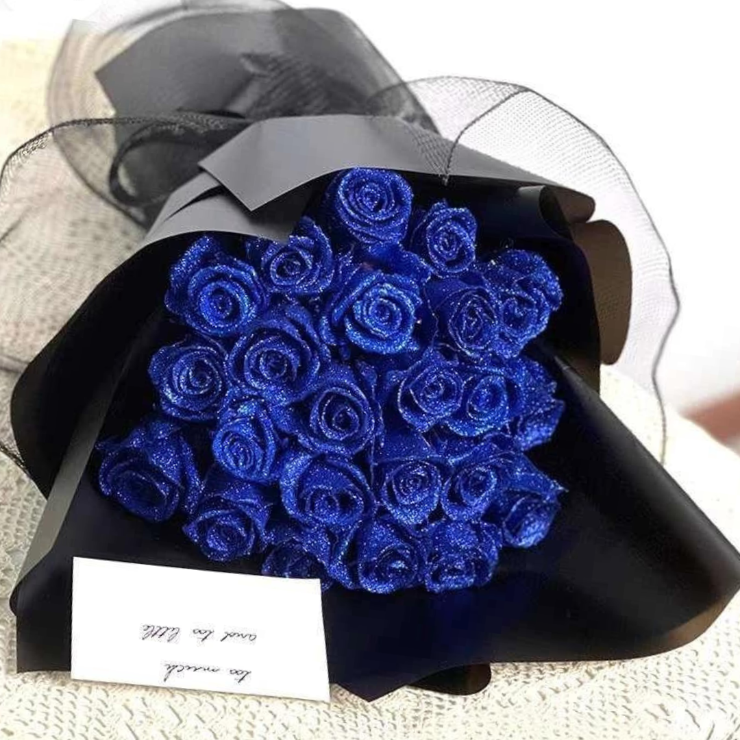 Bouquet de Roses Artificielles Luxe dans Boîte Noire - LuxeStyle