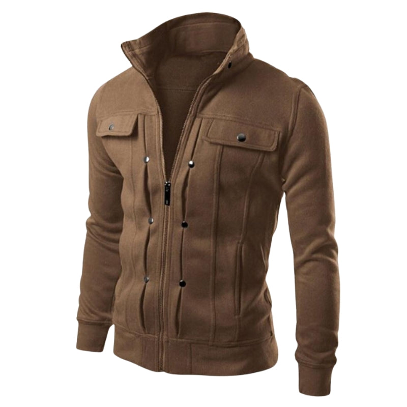 Veste Hiver Col Zippé Longues Manches