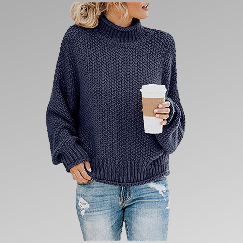 Pull Tricot Femme Coloré Col Roulé