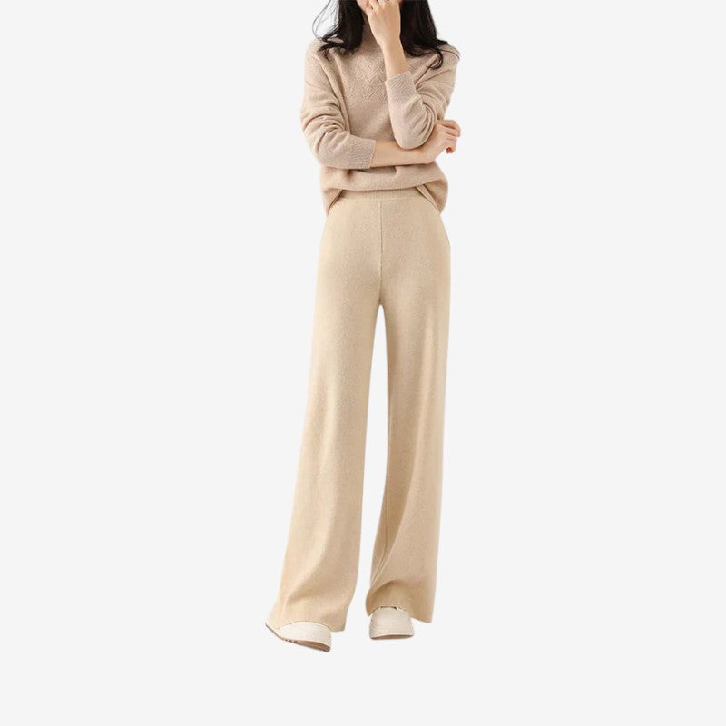 Pantalon Femme Comfy à Jambes Élargies avec Poches Pratiques