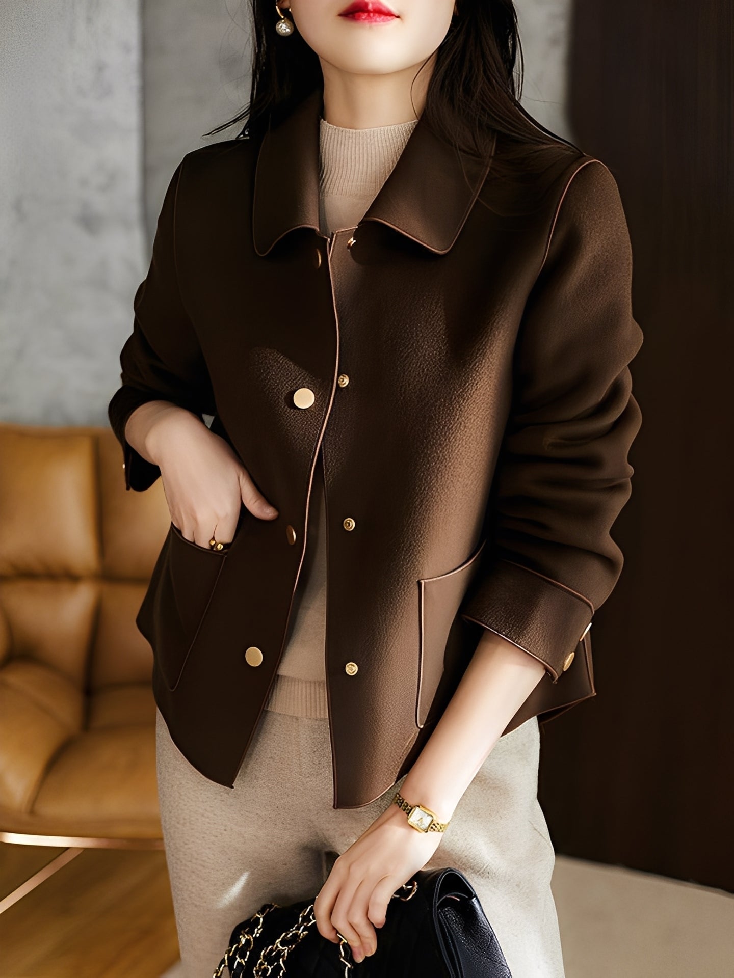 Veste Féminine Élégante pour Travail et Vie Quotidienne