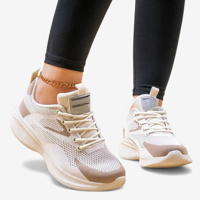Baskets Femmes Confort avec Lacets et Semelle Grip