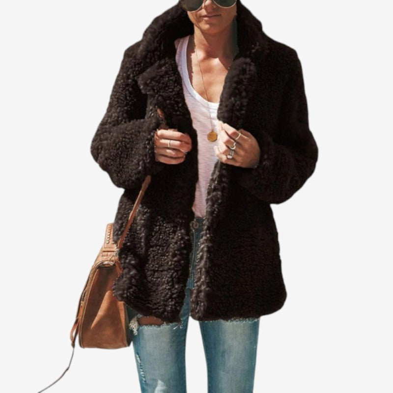 Veste Hiver Élégante avec Capuche et Fermeture Éclair