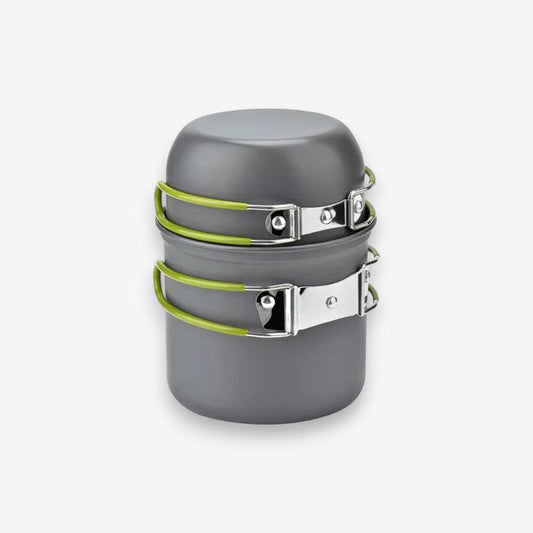 Ustensiles de Cuisine Compact pour Campeur avec Couvercle et Pochette de Rangement - LuxeStyle