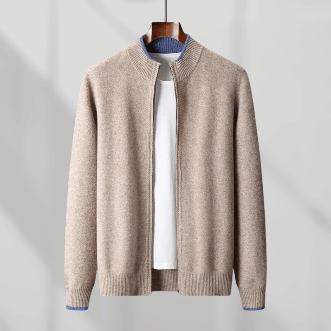 Veste En Cachemire Pour Homme Avec Manches Longues | Zippée