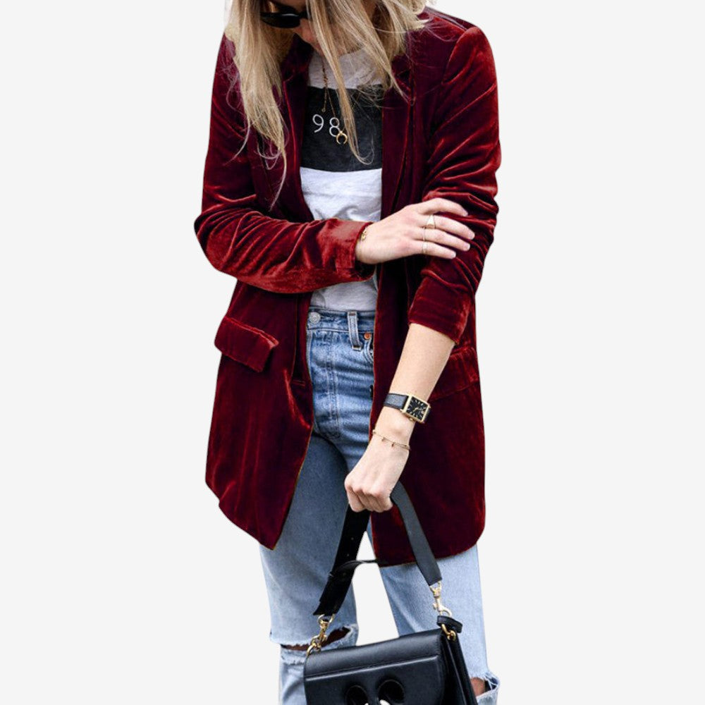 Blazer Féminin Élégant à Manches Longues