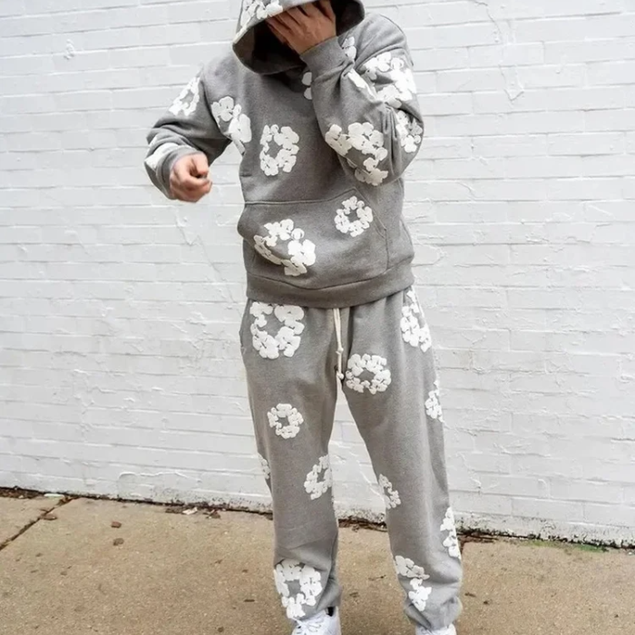 Caleb – Ensemble décontracté à capuche et pantalon fleuri