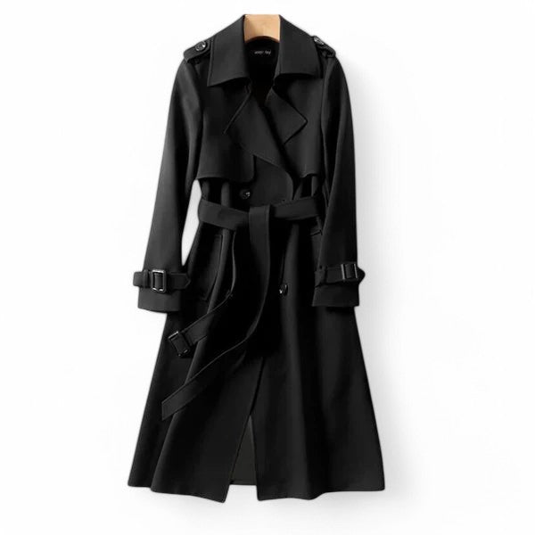 Trench-coat élégant de couleur unie pour femmes - léger à mi-hauteur