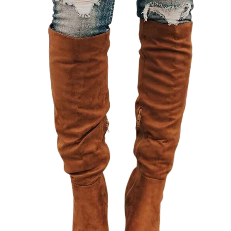 Bottes Femmes Élégantes Haut Talon Bloc