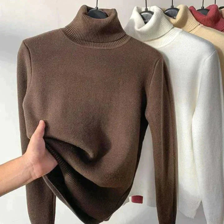 Pull Femme Douillet Hiver – Tricot Chaud avec Polaire Intérieure