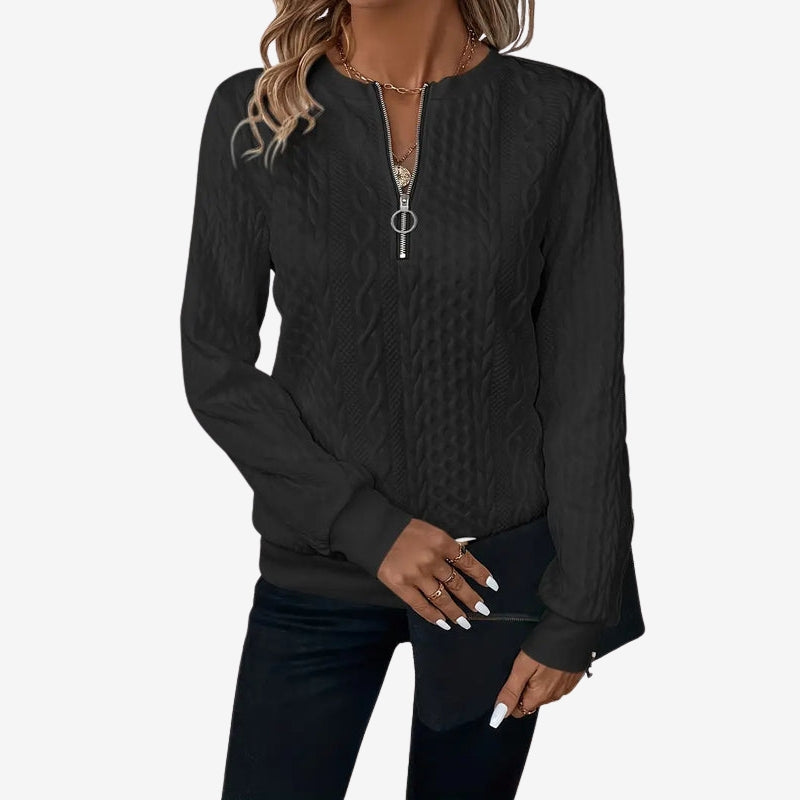 Pull Femme Col Rond Fermeture Éclair