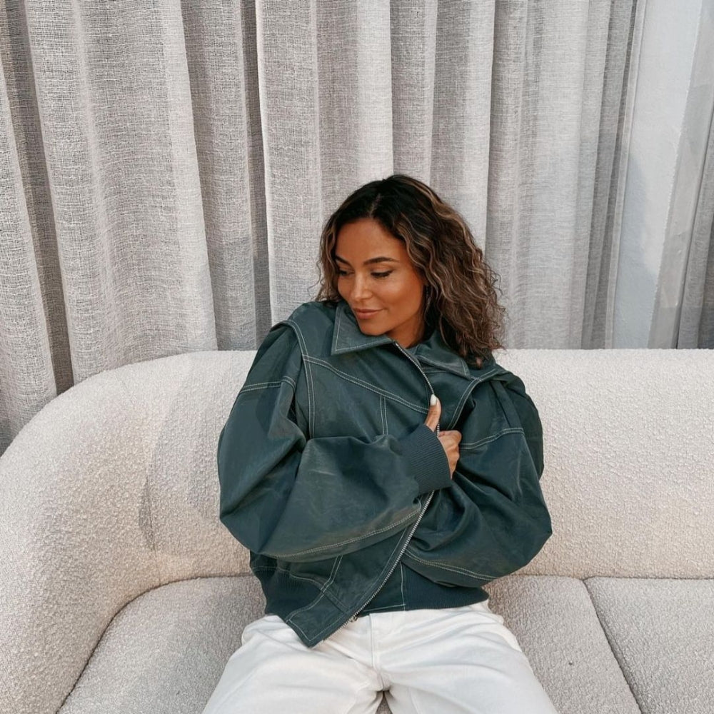 Veste femme style chic avec fermeture éclair