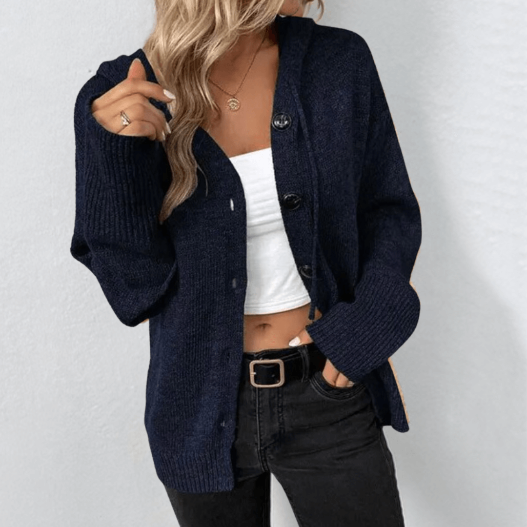 Gilet femme douillet beige boutonné