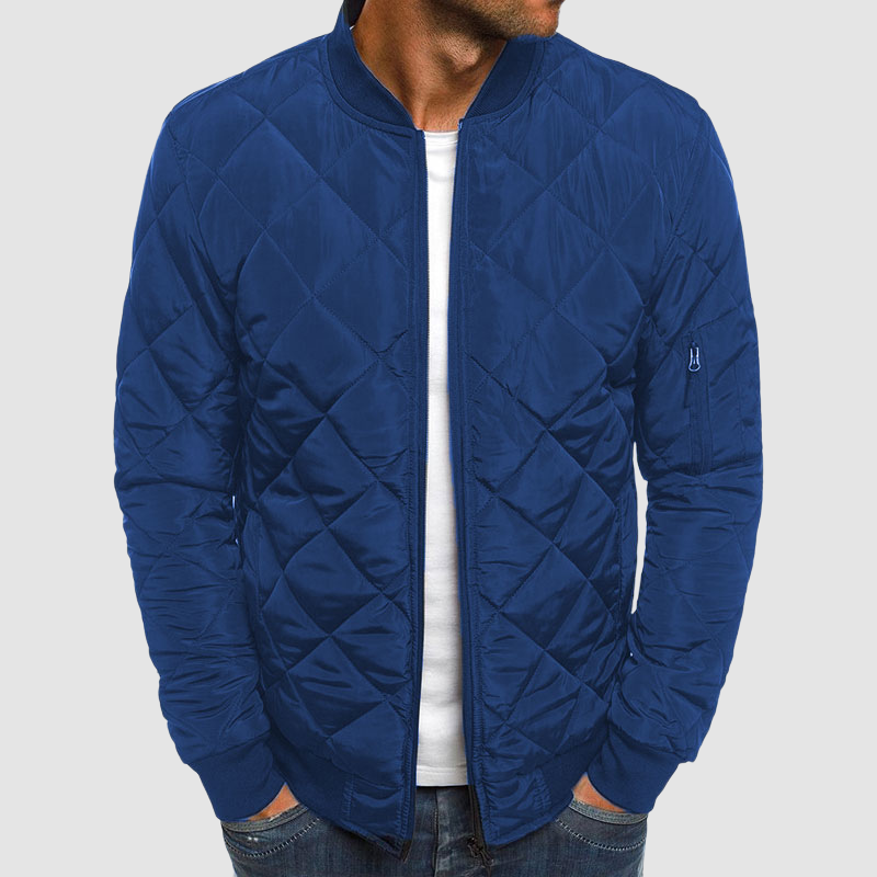 Veste Homme Élégante à Carreaux - Légère et Chaude avec Fermeture Éclair