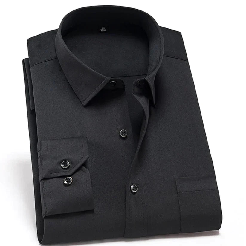 Chemise Dressée à Manches Longues avec Col Élégant