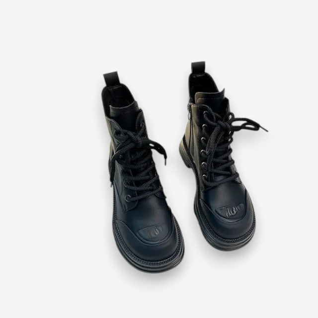 Bottes Femmes à Talon Bloc Lacets Décontractées - LuxeStyle