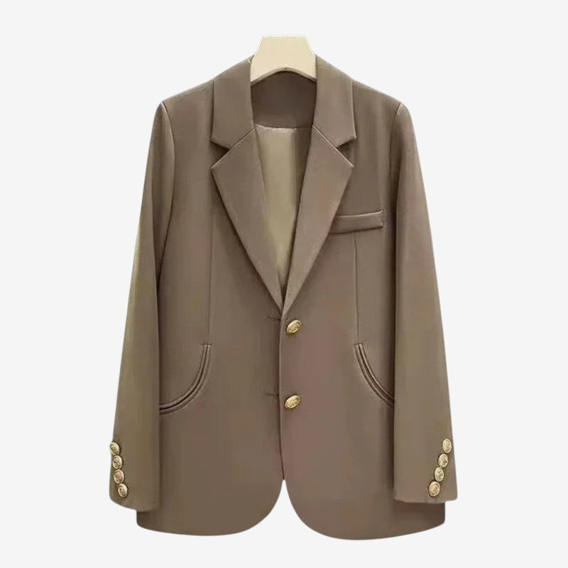 Blazer Élégant Manches Longues Col Chemise
