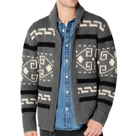 Cardigan Homme Tricoté Élégant Hiver