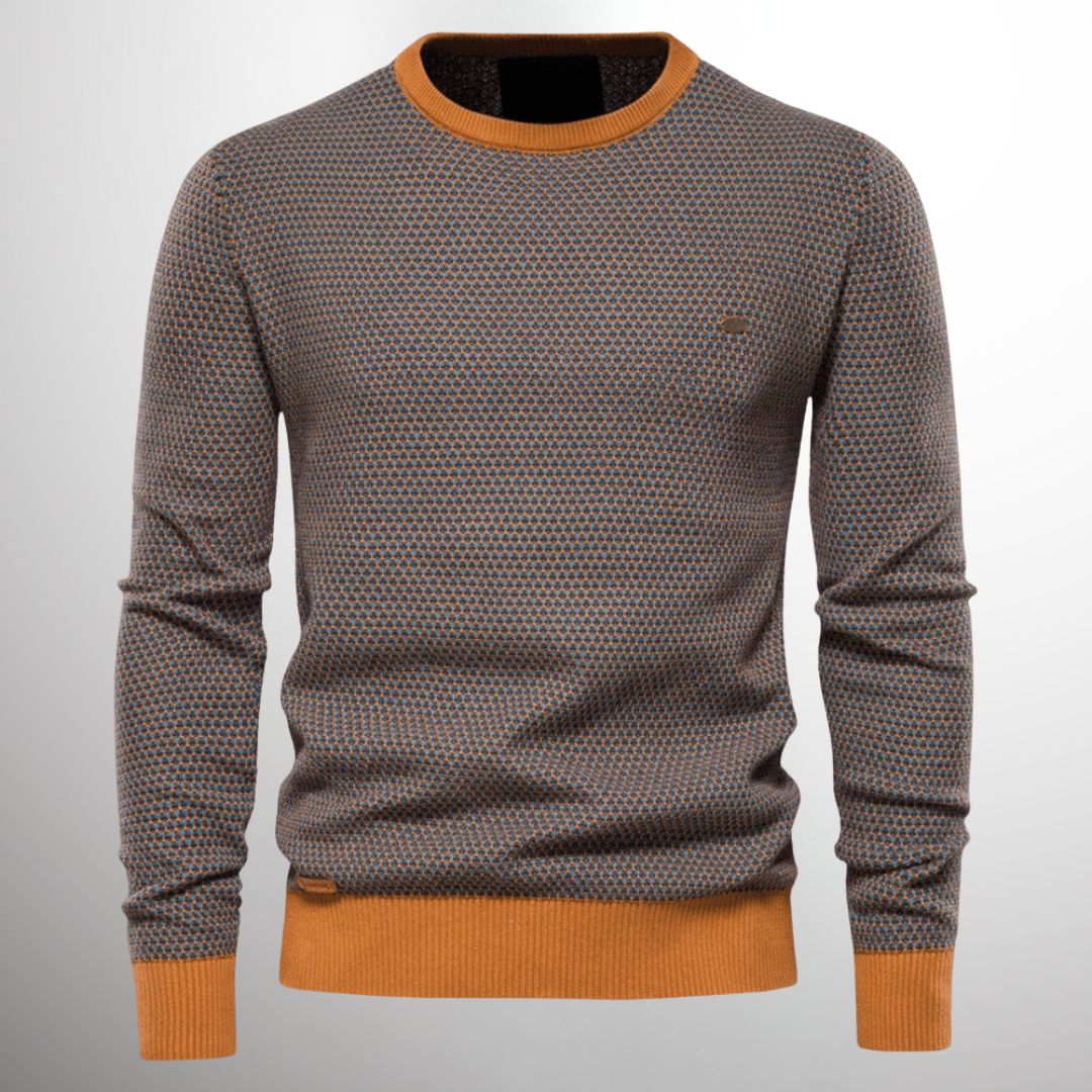 Pull en tricot gris uni pour homme