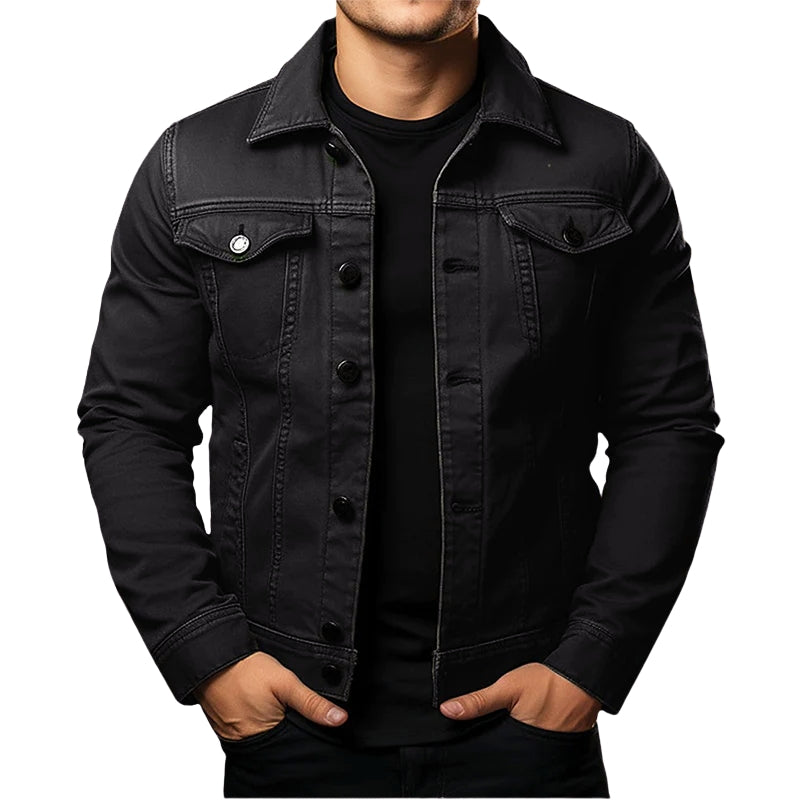Veste en cuir avec col élégant pour homme