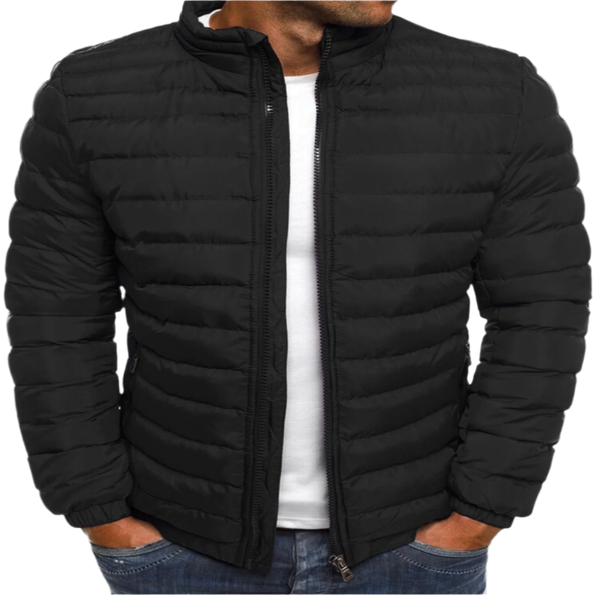 Veste Hiver Homme – Matelassée Légère avec Capuchon et Fermeture Éclair - LuxeStyle