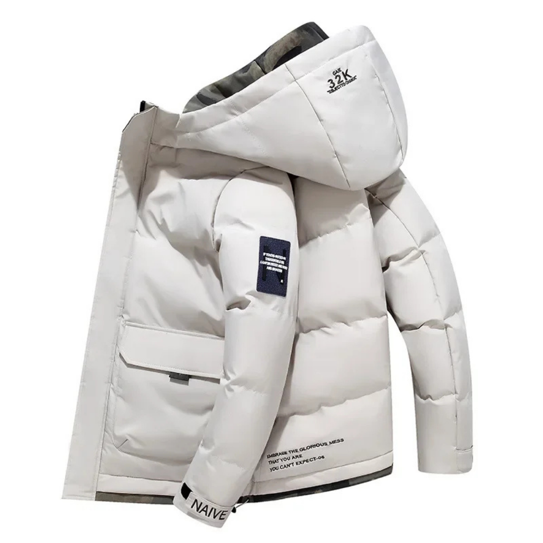 Veste D'hiver Homme À Capuche Zippée