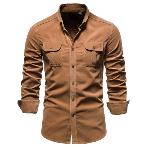 Chemise casual homme manches longues