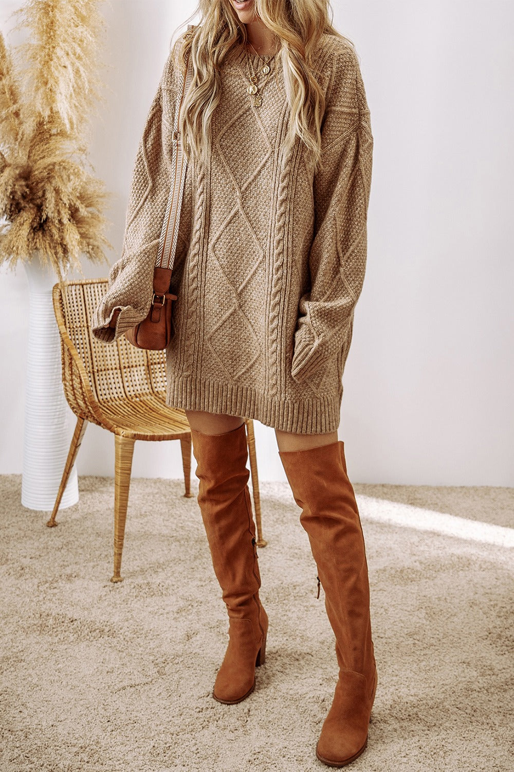 Pull Femme Élégant Losanges Hiver