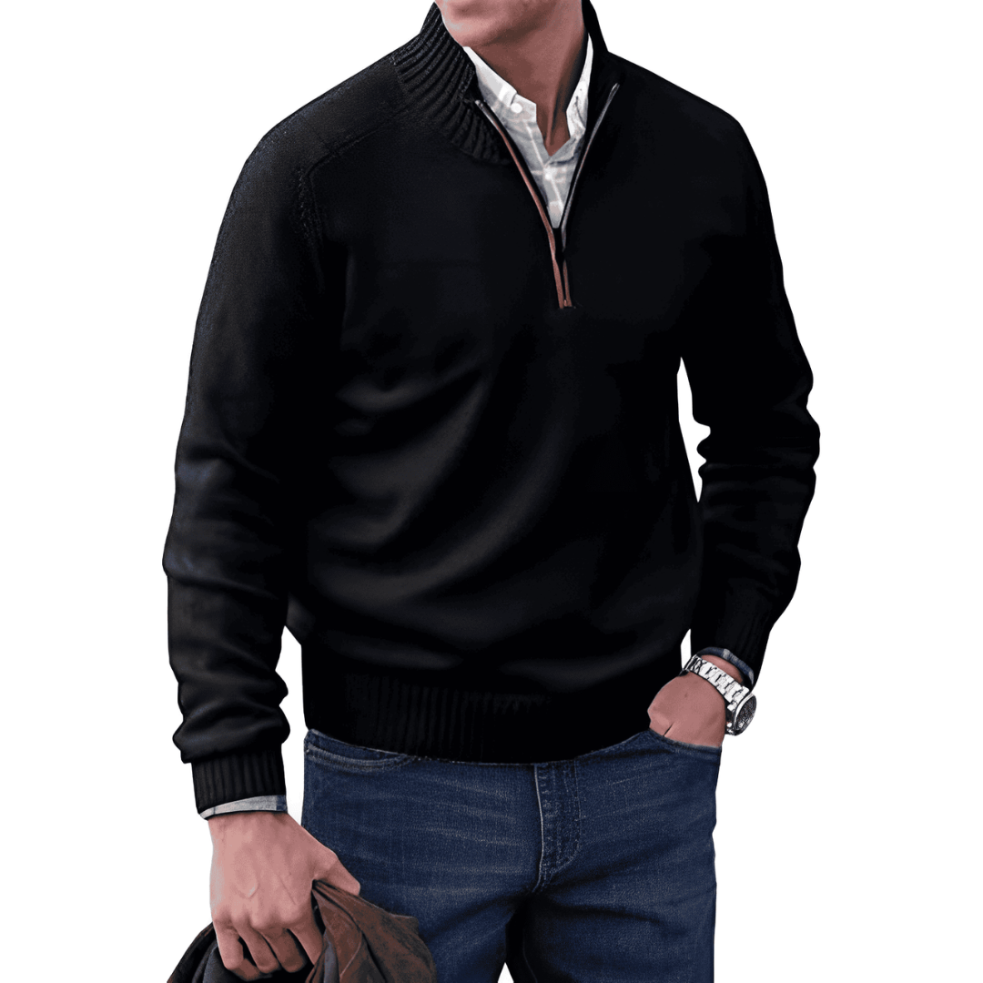 Pull Zippé Douillet Hiver Homme