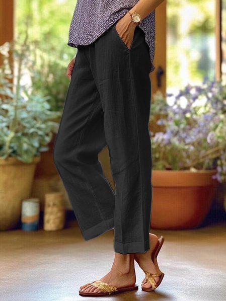Pantalon Lin Femme Élégant Confortable pour Été