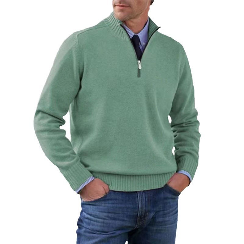 Pull Homme Rouge Doux à Fermeture Éclair