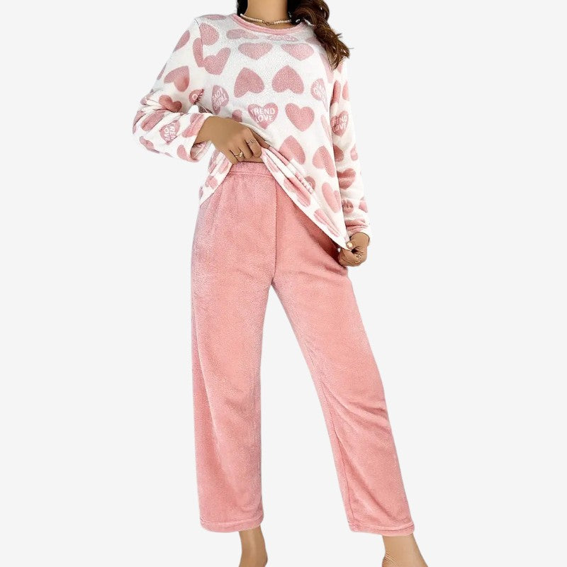 Pyjama Femmes Mignon avec Cœurs et Animaux - LuxeStyle