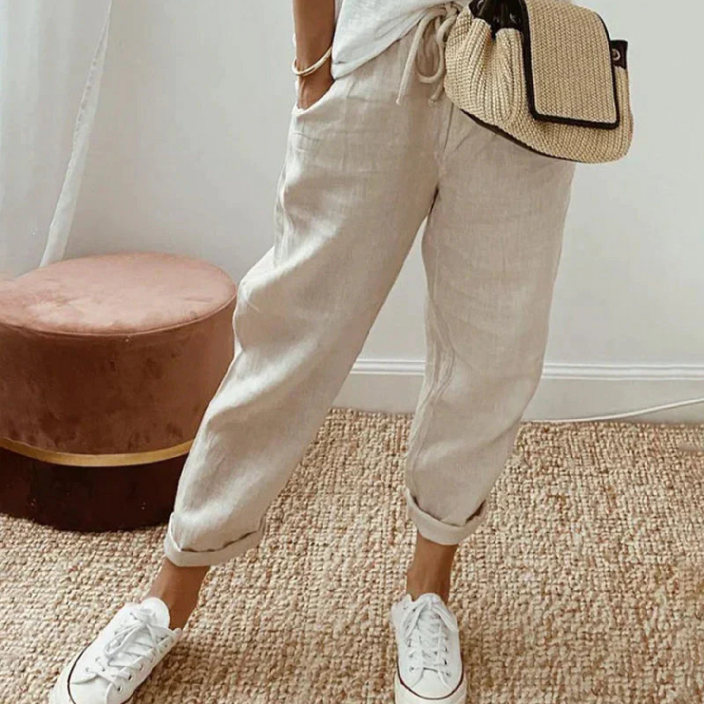 Pantalon Femme Élégant Taille Slim