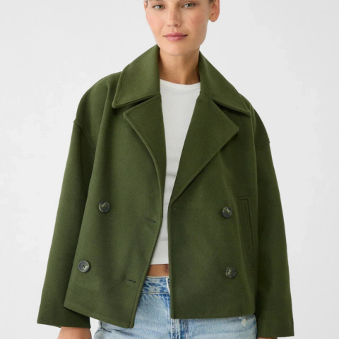 Veste Femme Élégante - Manteau Court Chic à Fermeture Double