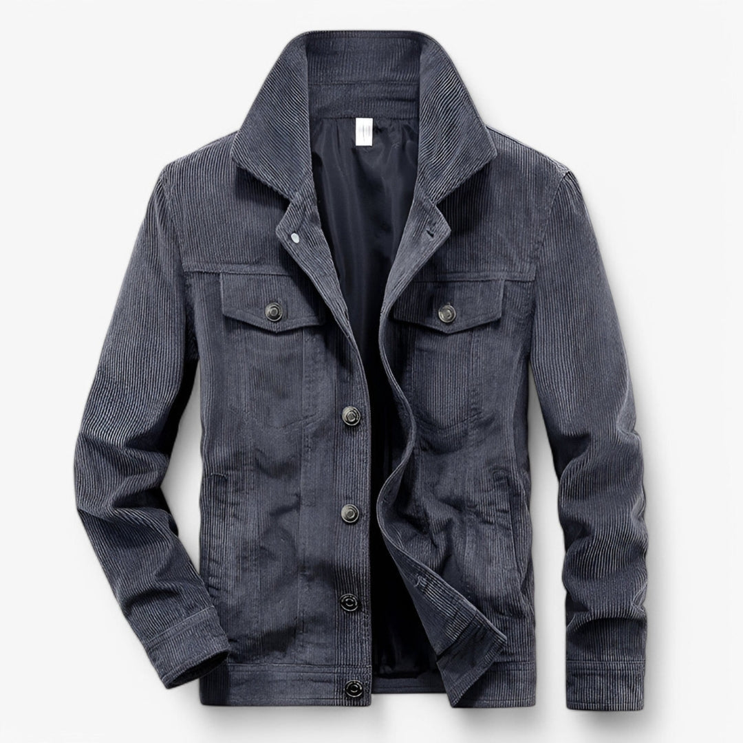Veste en velours élégante avec poches et fermeture bouton