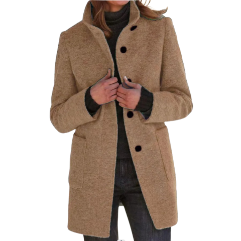 Manteau hivernal douillet à boutons pour femme