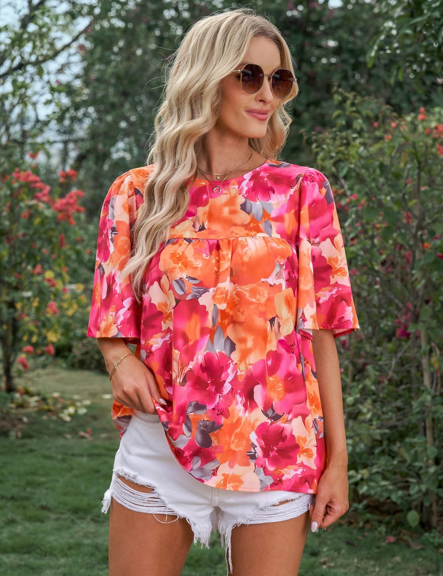 Chemisier Femme Fleurs Élégant