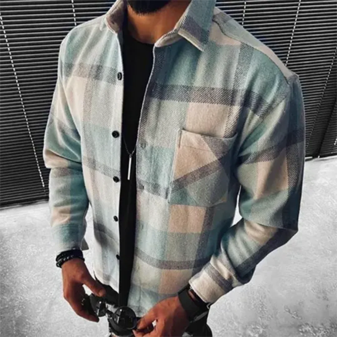 Chemise Homme Flanelle À Carreaux Manches Longues
