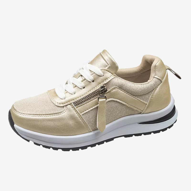 Baskets Mode à Semelle Thick avec Fermeture Éclair Latérale → Chaussures Sneakers Élégantes à Semelle Épaisse