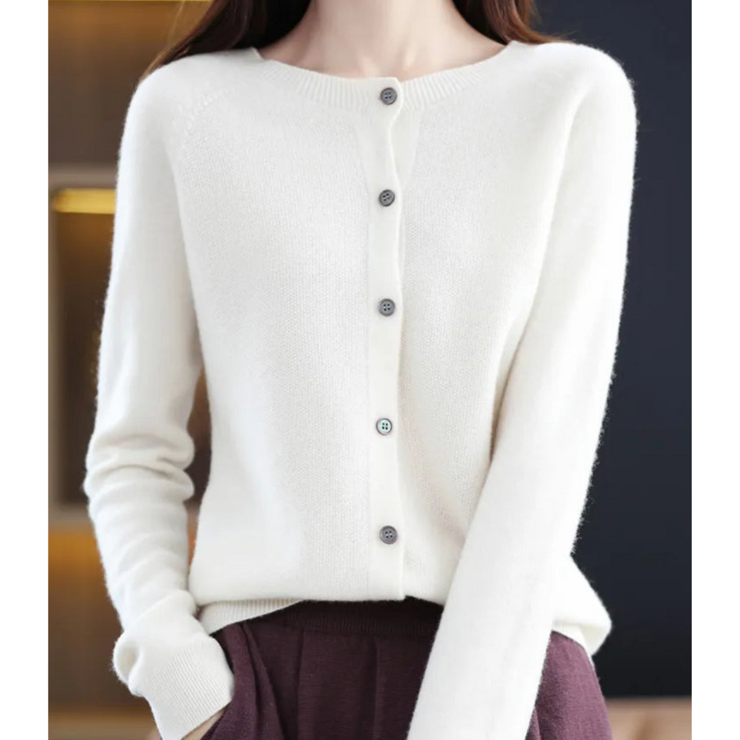 Cardigan Femme Chic – Gilet en Laine Mérinos Douce & Cachemire Confortable