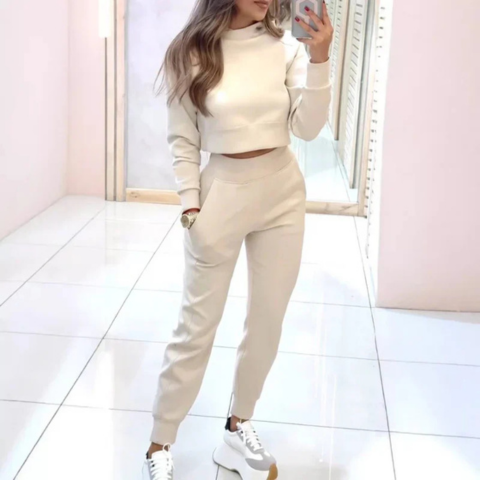 Combinaison sport femme deux pièces décontractée