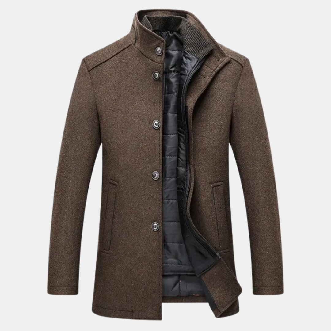 Manteau Homme Hiver Doublé Élégant Brun - LuxeStyle