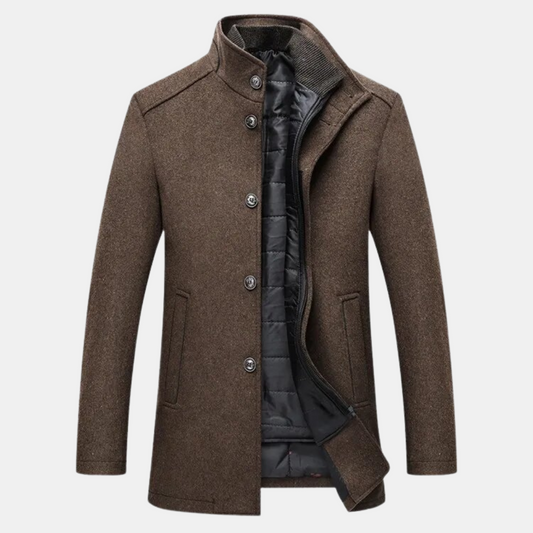 Manteau Homme Hiver Doublé Élégant Brun - LuxeStyle