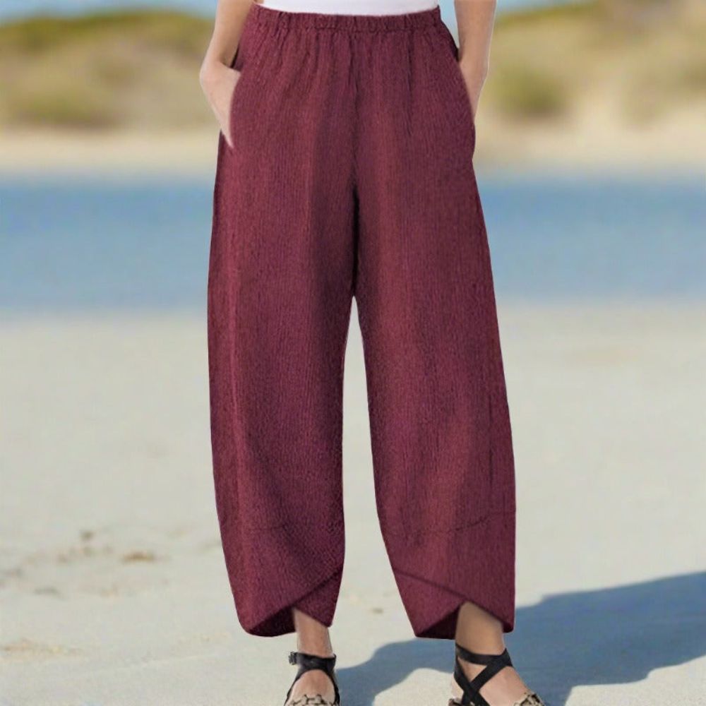 Pantalon Femme Chic avec Poches et Coupe Détendue