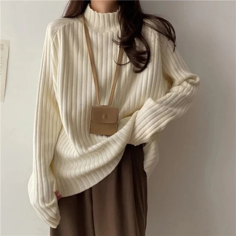 Pull Col Montant Féminin Longueur Grande