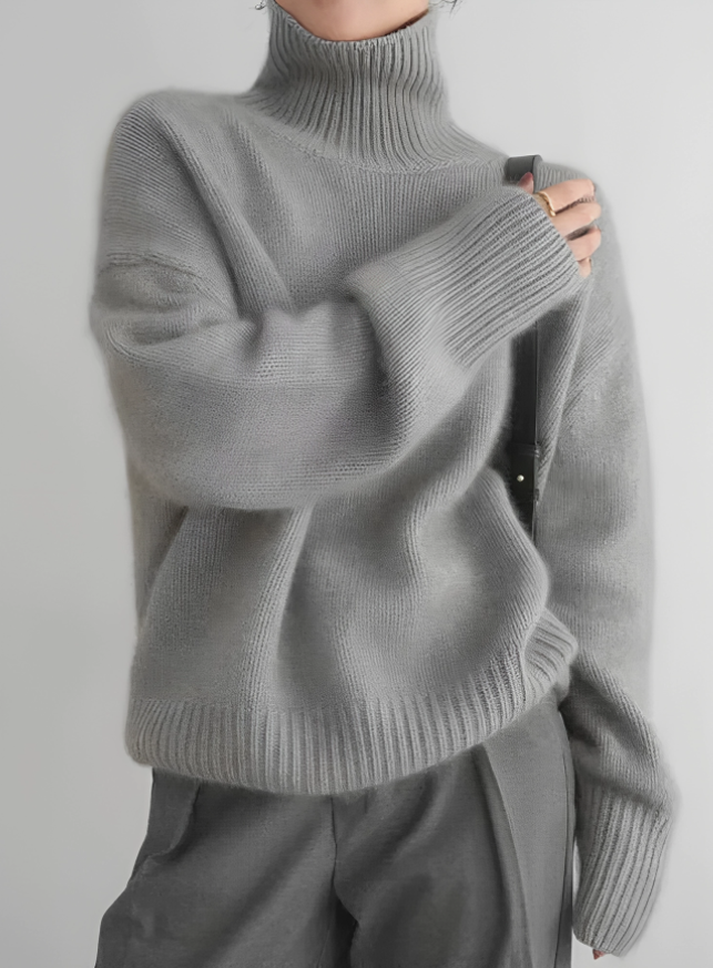 Pull Col Roulé Femme Hiver Doux