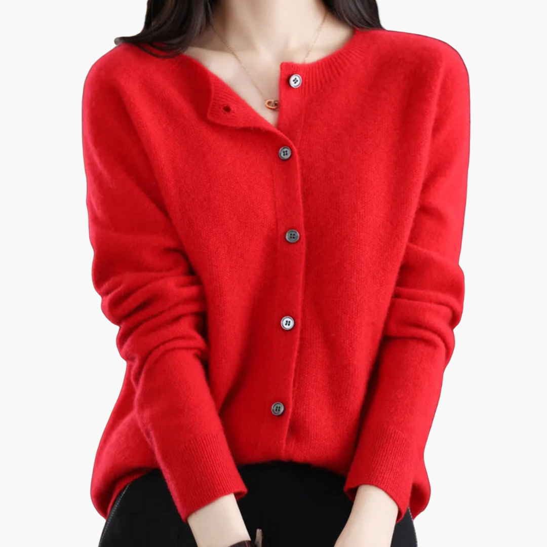 Gilet Femme Élégant Rose Doux Boutonné