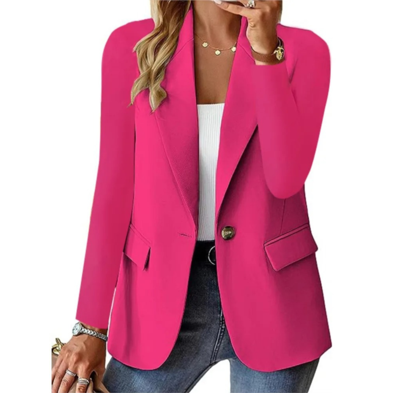 Blazer Femme Élégant Long Manches